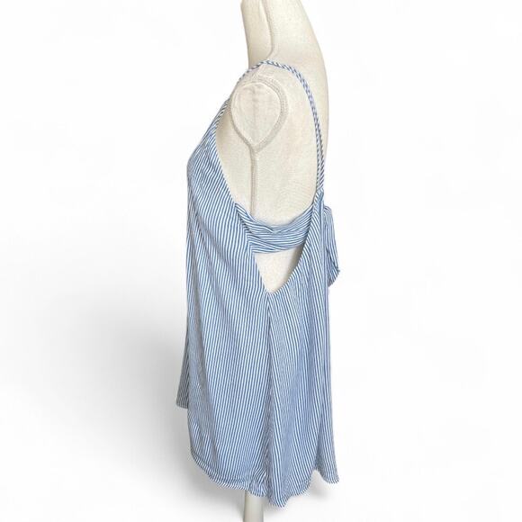 If by Sea Adrift Blue Striped Tie-Back Mini Swing Dress NEW coastal beachy - Picture 2 of 10